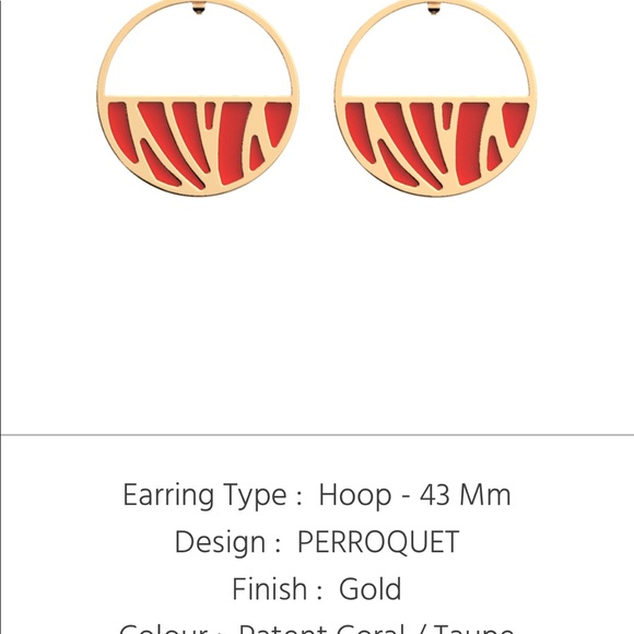 Perroquet Hoop Earrings, Reversible Leather, comes with its own pouch. Full set! - Picture 6 of 6